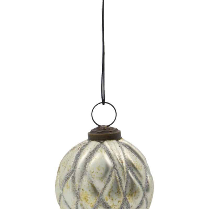 Weihnachtskugeln Rhomb 4er Set von House Doctor, antik-silber
