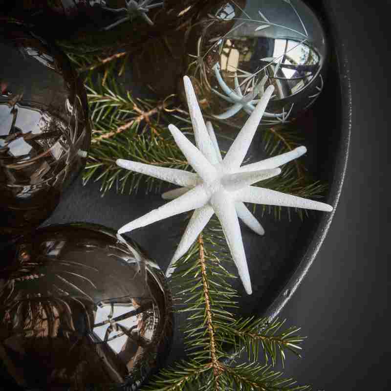 Ornament Stern von House Doctor aus Glas weiß 12 cm