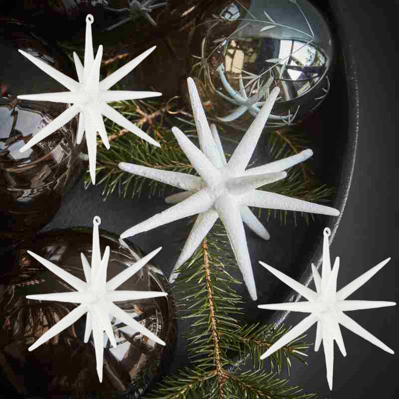 Ornament Stern von House Doctor aus Glas im 4er Set, Durchmesser 12 cm