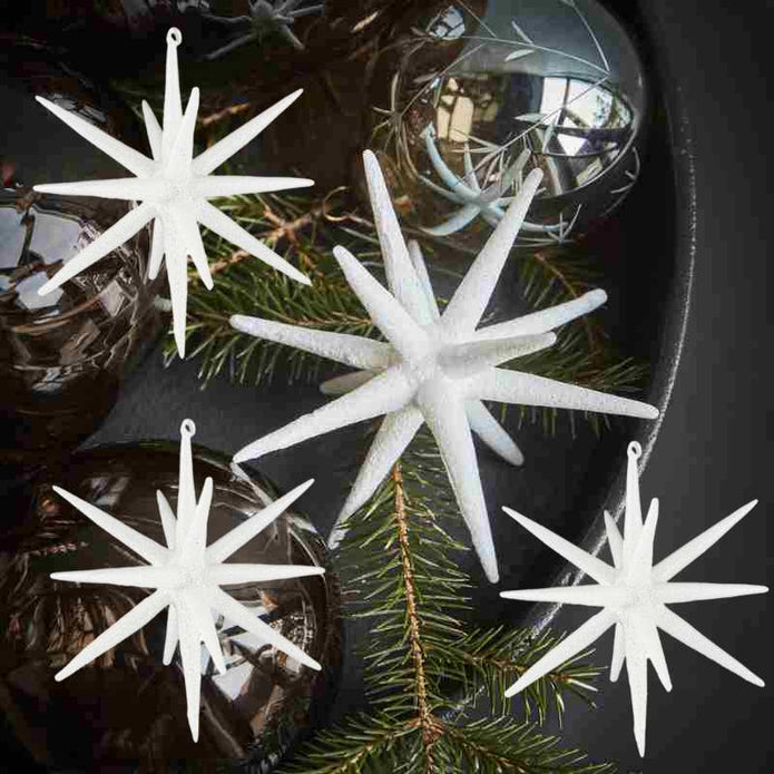 Ornament Stern von House Doctor aus Glas im 4er Set, Durchmesser 12 cm