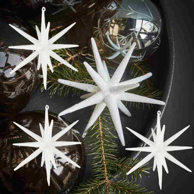 Ornament Stern von House Doctor aus Glas im 4er Set, Durchmesser 12 cm