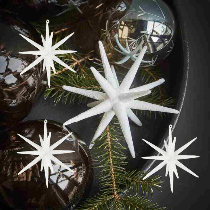 Ornament Stern von House Doctor aus Glas im 4er Set, Durchmesser 7,5 cm