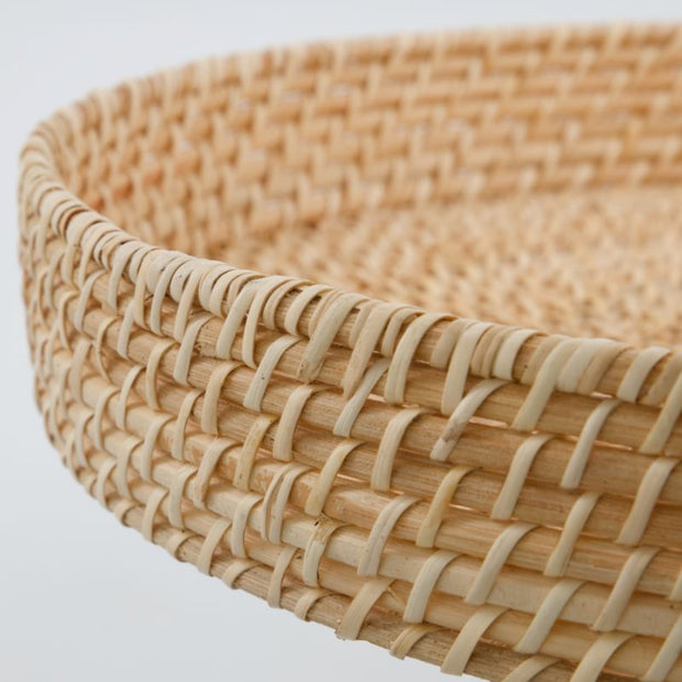 Rundes Tablett von House Doctor, Durchmesser 40 cm, Höhe 6 cm, Rattan