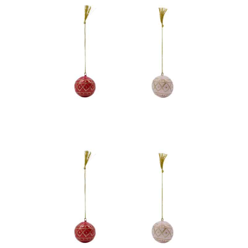 Weihnachtskugeln Mach, 4er Set, House Doctor, rose und rot