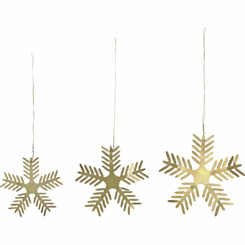 Weihnachtsschmuck Stars Lamet von House Doctor, gold, 3er Set