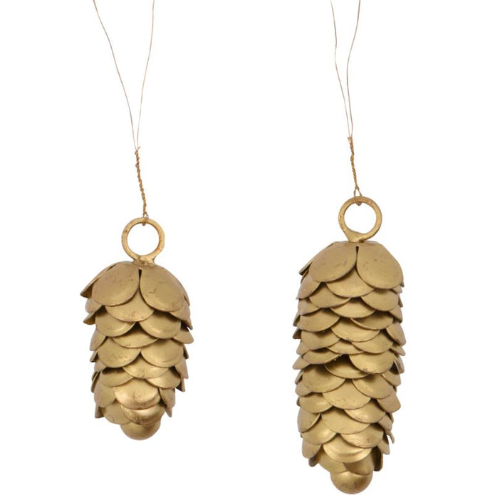 Weihnachtszapfen Cone von House Doctor, gold, 2er Set