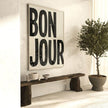 Poster BONJOUR beige von Huisjevansanne