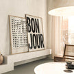 Poster BONJOUR beige von Huisjevansanne