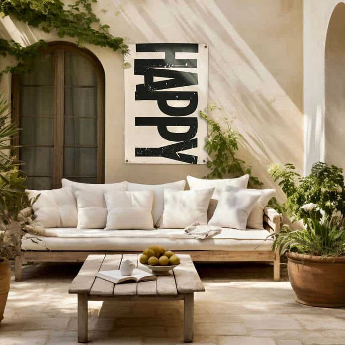 Gartenposter Outdoor mit Aufschrift 