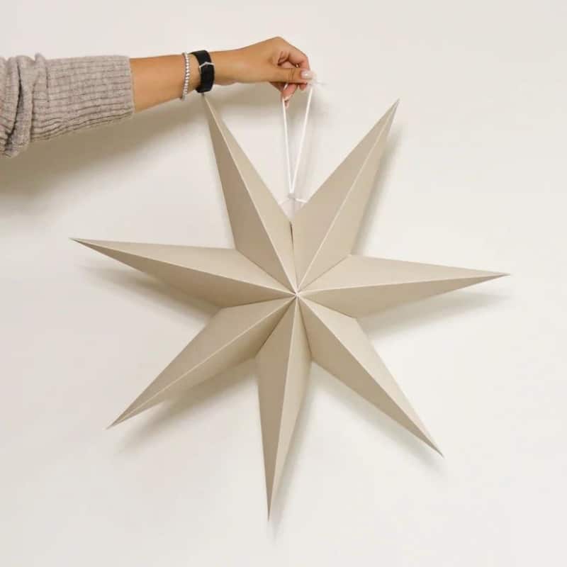 Papierstern beige 60 cm mit 7 Zacken von Huisjevansanne