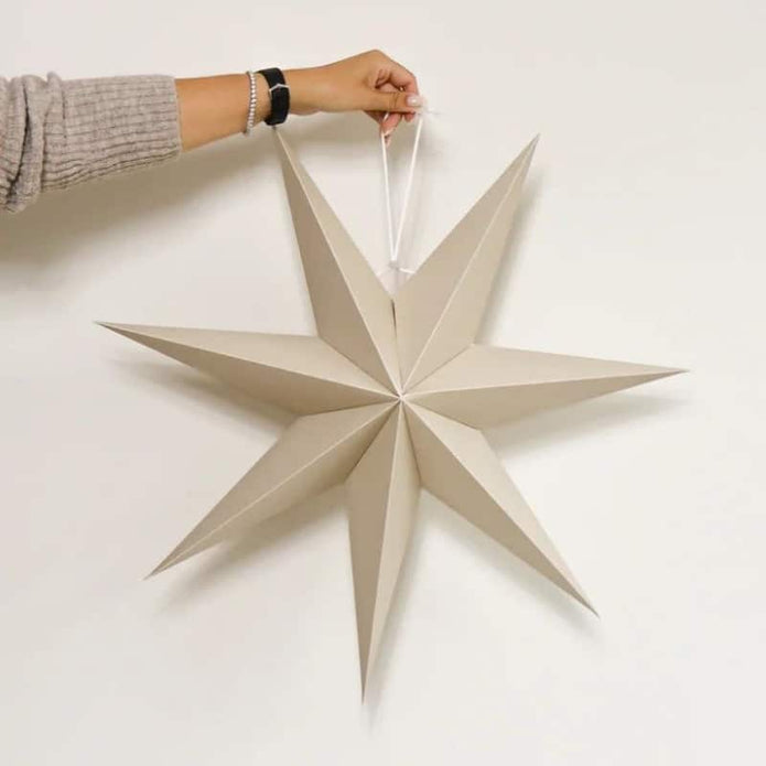 Papierstern beige 60 cm mit 7 Zacken von Huisjevansanne