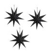Papiersterne schwarz 3er Set 30 cm groß