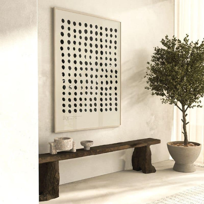Poster DOTS beige von Huisjevansanne