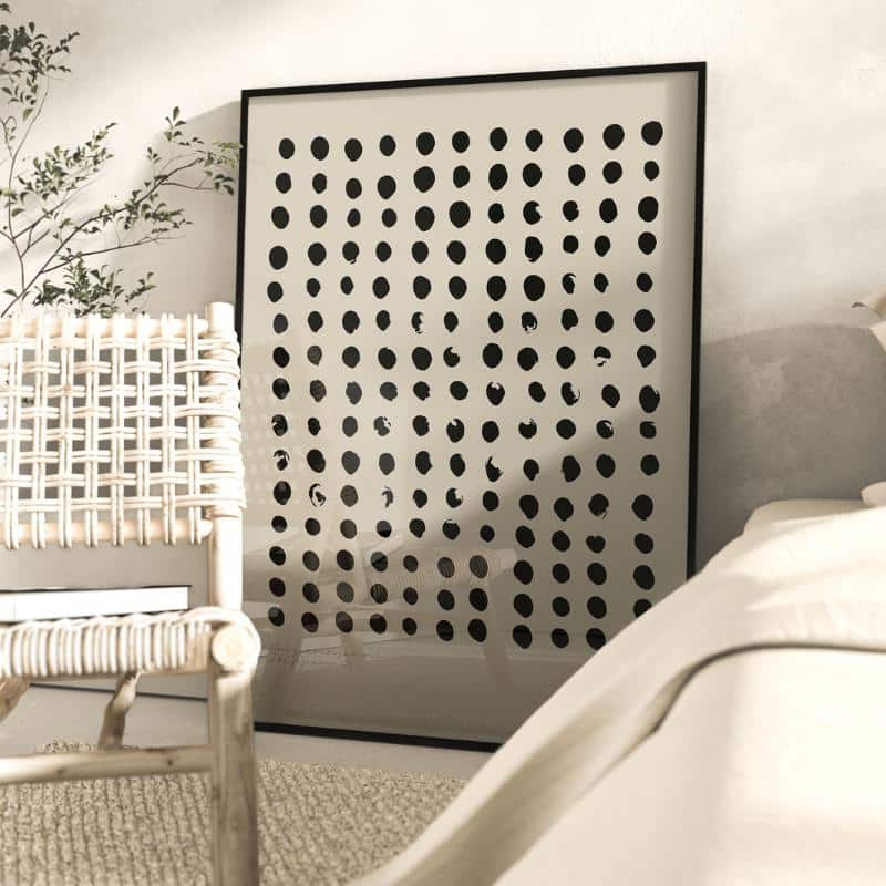 Poster DOTS beige von Huisjevansanne