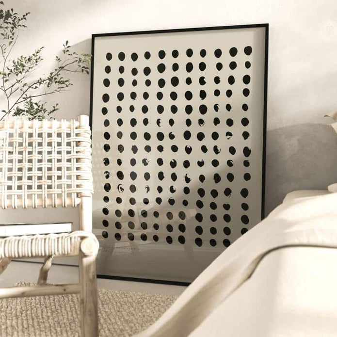 Poster DOTS beige von Huisjevansanne