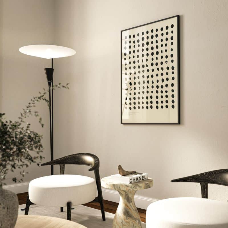 Poster DOTS beige von Huisjevansanne