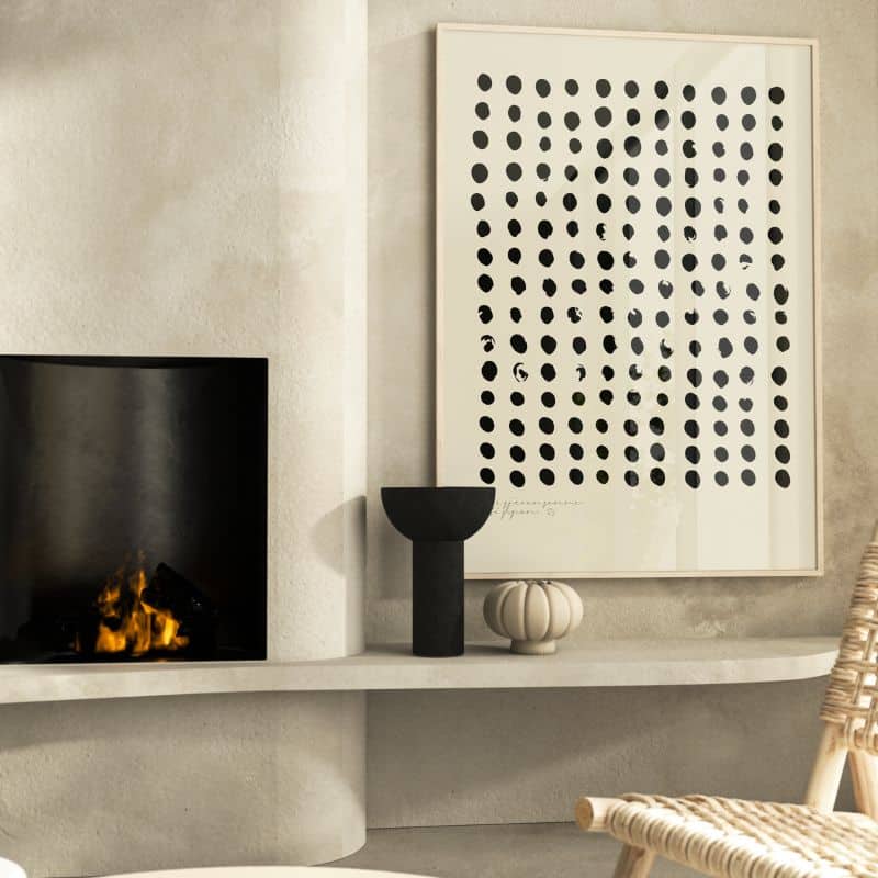 Poster DOTS beige von Huisjevansanne