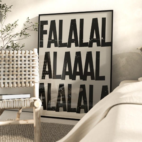 Poster FALALALALAA beige/schwarz in zwei Größen