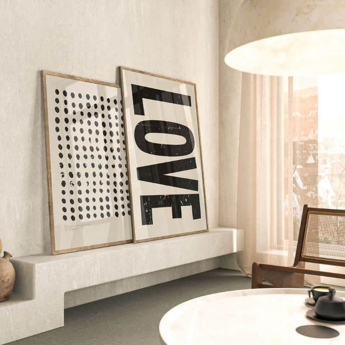 Poster LOVE beige von Huisjevansanne