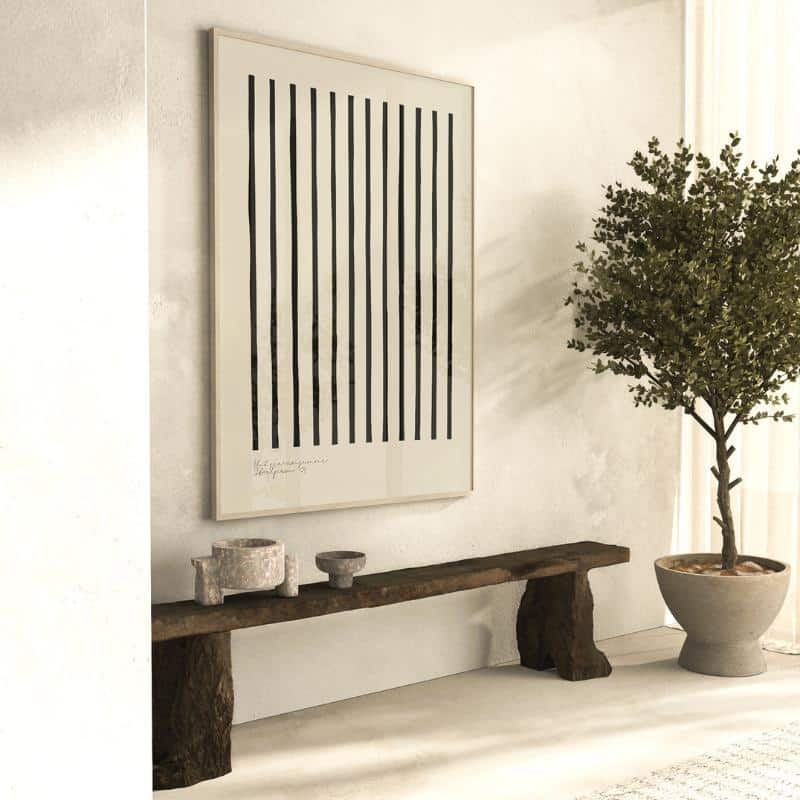 Poster STRIPES beige von Huisjevansanne