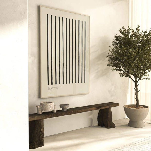 Poster STRIPES beige von Huisjevansanne