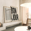 Poster STRIPES beige von Huisjevansanne