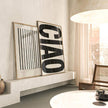 Poster STRIPES beige von Huisjevansanne