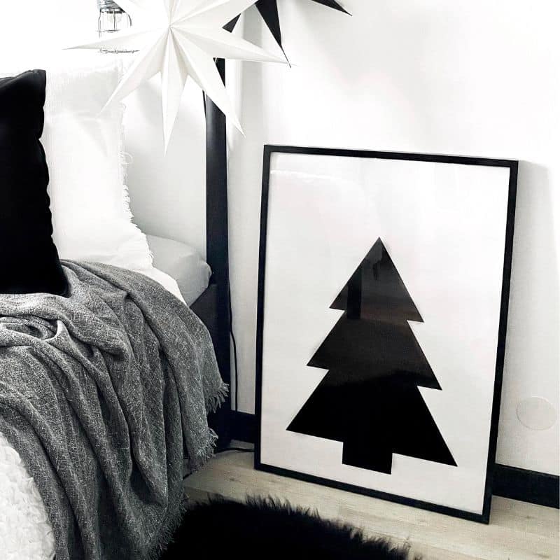 Poster schwarzer Weihnachtsbaum