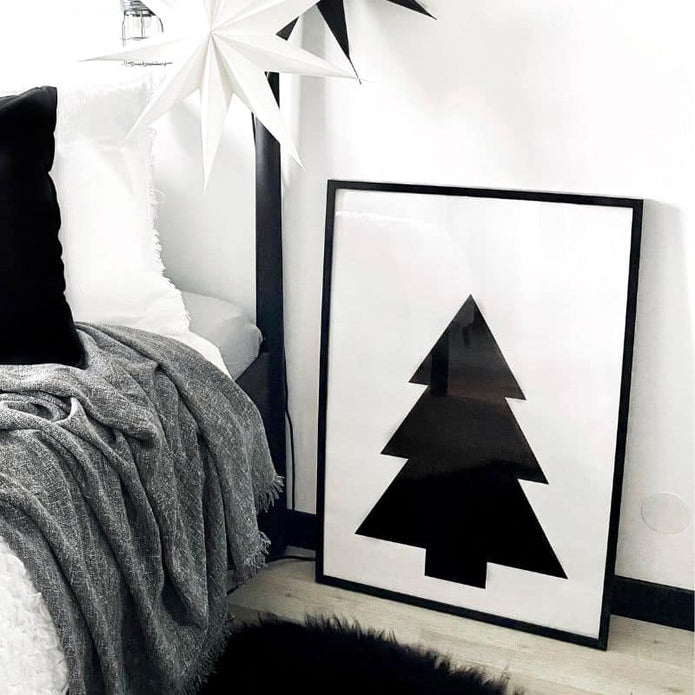 Poster schwarzer Weihnachtsbaum