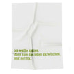 Geschirrtuch mit der Aufschrift 