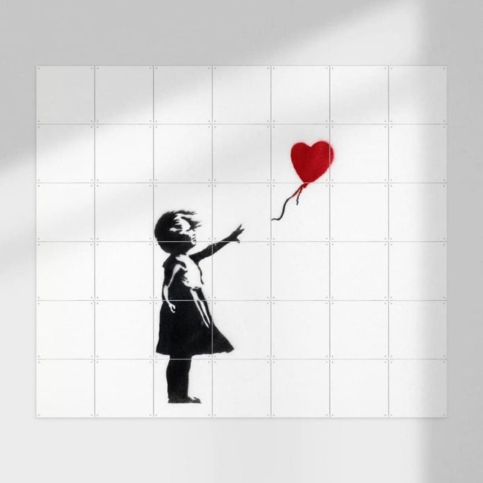 IXXI Wandbild von Banksy Girl with balloon 100x100 cm