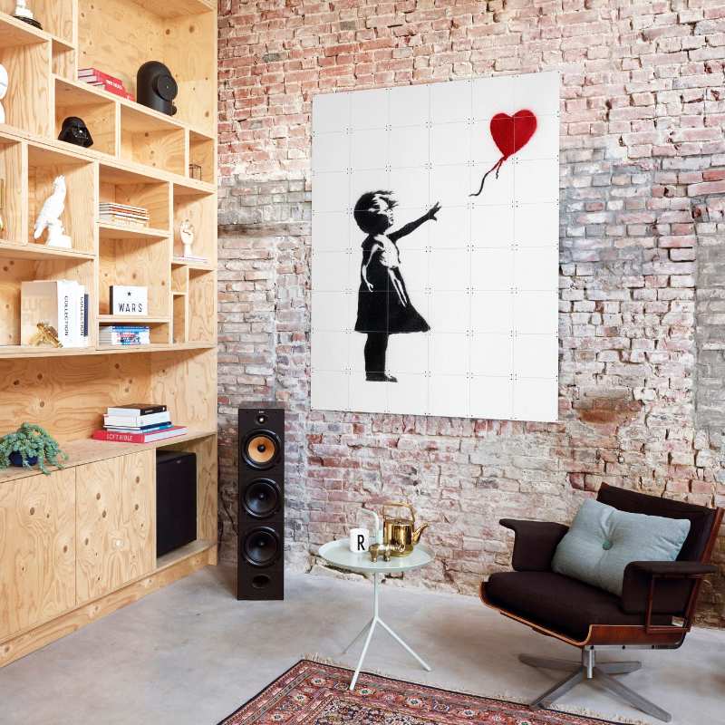 IXXI Wandbild von Banksy Girl with balloon 100x100 cm