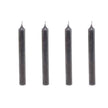 4er Set Dinnerkerzen 19,5cm x 2,1 cm in den Farben black, dark grey, steel grey, olive und rot.