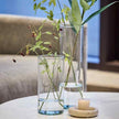 Glasvase Blossom in zwei Größen von Lübech Living, aus recyceltem Glas, Durchmesser 8,6 cm Höhe 20 cm und 30 cm