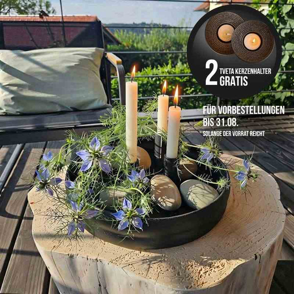 Schwarzer Kerzenhalter Bolmen groß