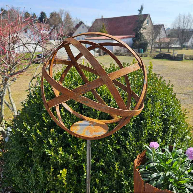 Gartenkugel RUST aus Cortenstahl, ca. 39 cm Durchmesser, Gartenaccessoire, wetterfest
