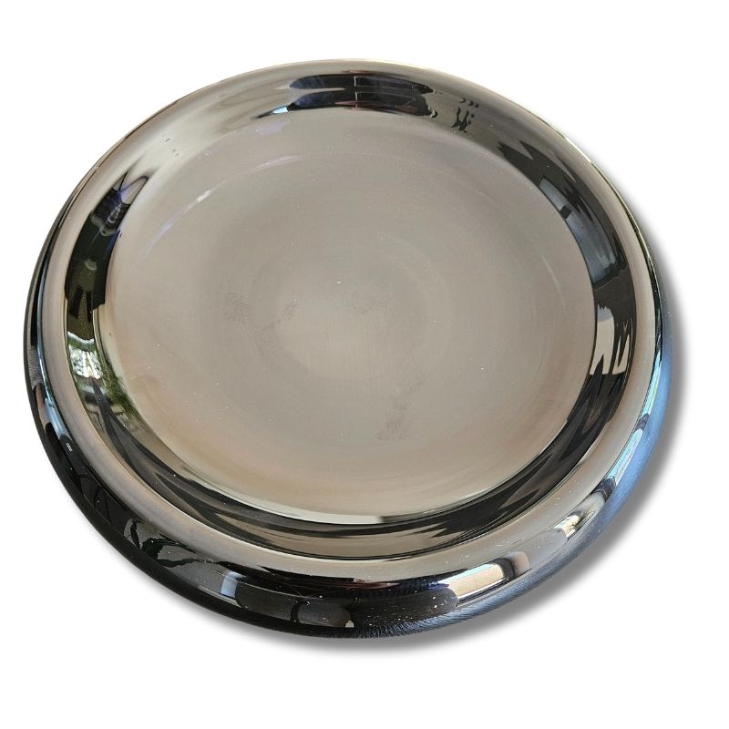 Schwarze Deko-Schale aus Glas, rund