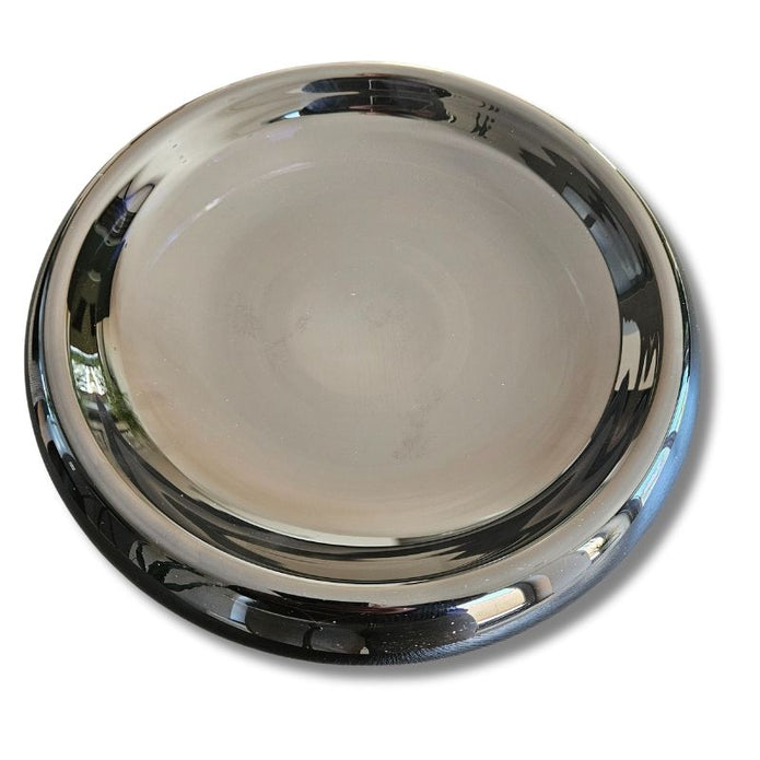 Schwarze Deko-Schale aus Glas, rund