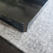 Schwarzes Metalltablett aus Edelstahl, Länge 61 cm, Breite 21 cm, Höhe 3 cm, pulverbeschichtet, mit offenen Kanten