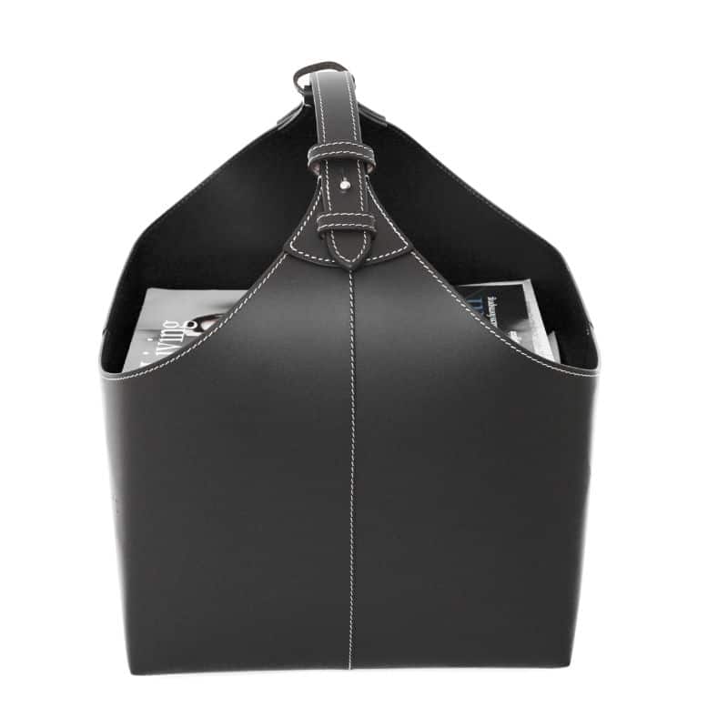 Zeitungshalter schwarz, aus recyceltem Leder von Orskov Copenhagen