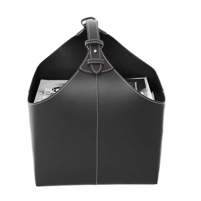 Zeitungshalter schwarz, aus recyceltem Leder von Orskov Copenhagen