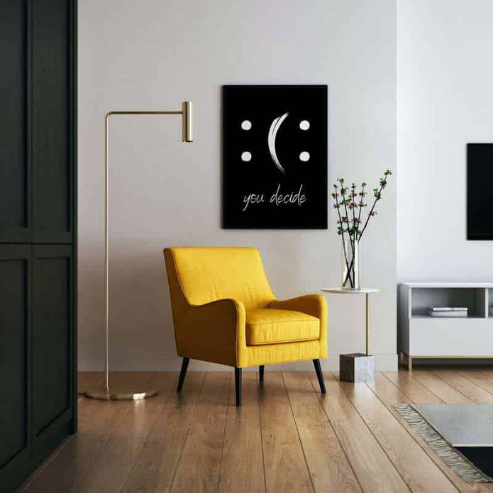 Poster schwarz weiß mit Aufdruck you decide, 70x50 cm