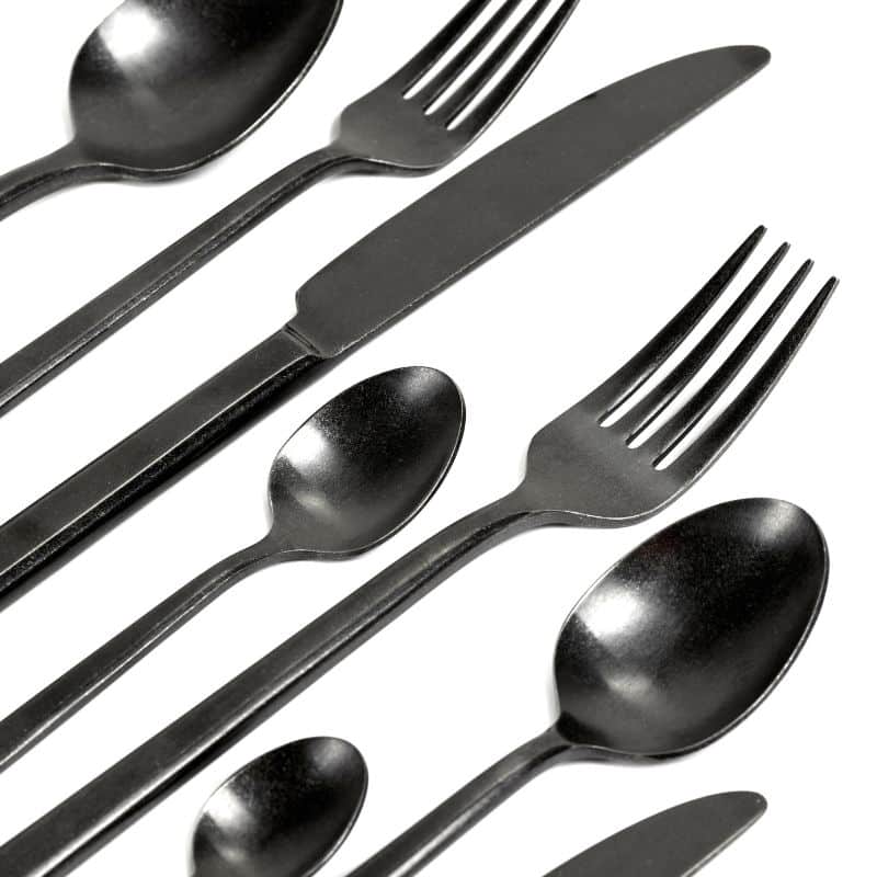 schwarzes Besteck Pure von Serax 24-teilig