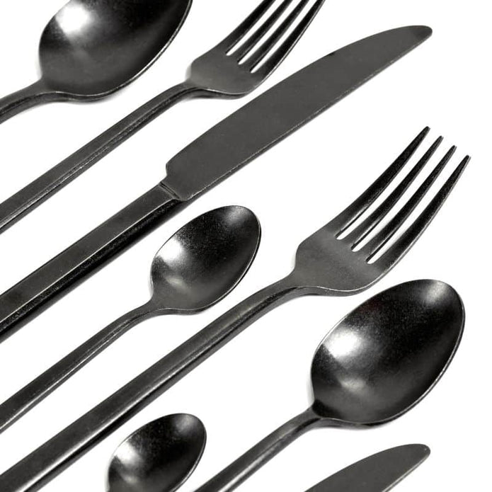 schwarzes Besteck Pure von Serax 24-teilig