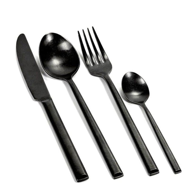 schwarzes Besteck Pure von Serax 24-teilig