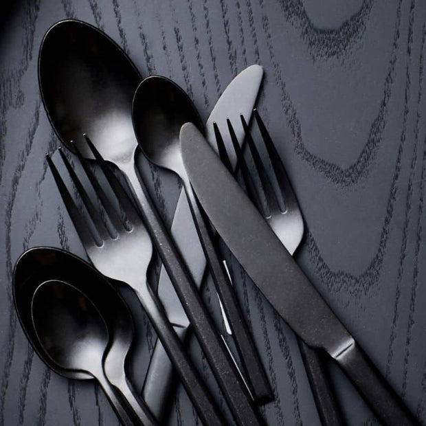 schwarzes Besteck Pure von Serax 24-teilig