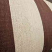 Kissen Farbe dunkelbraun und sand mit Streifen, 64x33 cm, 100% Leinen