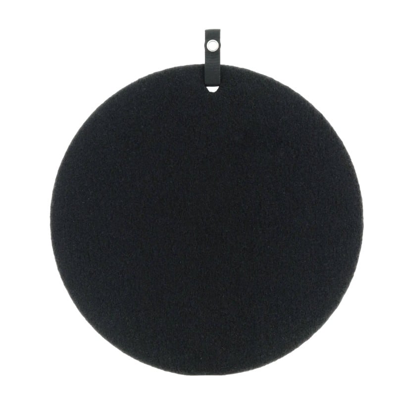 Pinnwand, Memoboard schwarz rund 60 cm, Oberfläche Wolle