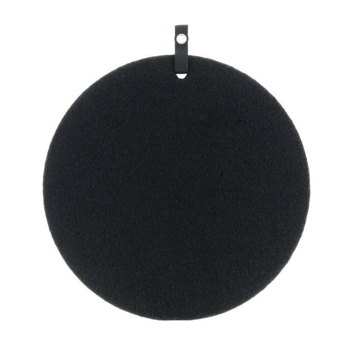 Pinnwand, Memoboard schwarz rund 60 cm, Oberfläche Wolle