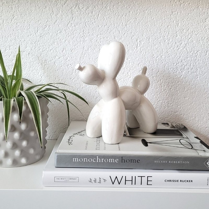 Balloon Dog aus Keramik weiß